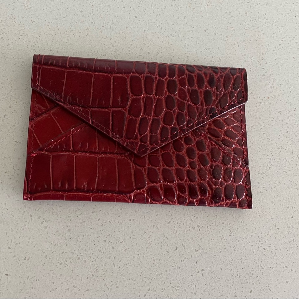 Harry Winston Card Holder Red Crocodile-Embossed